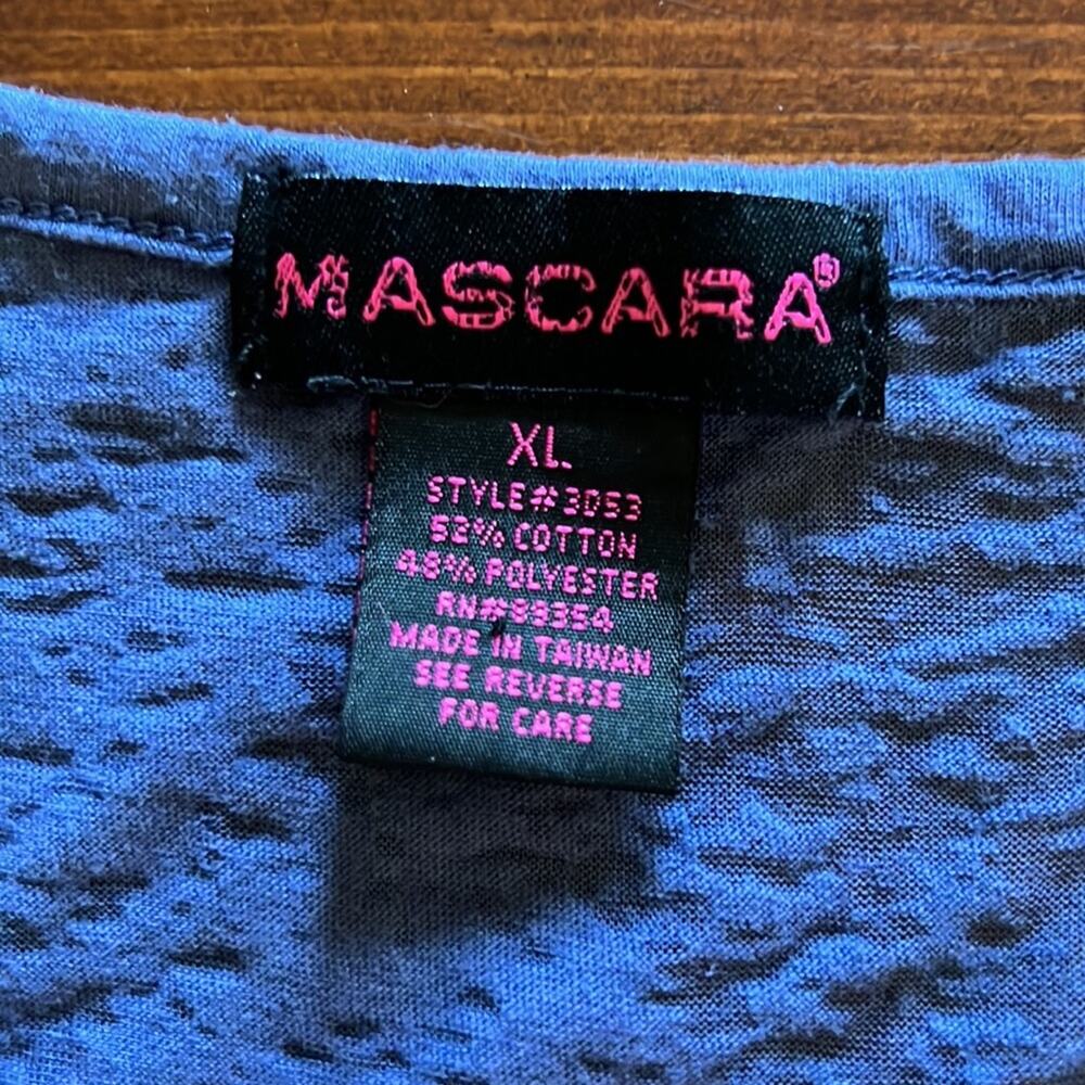 Mascara XL Blue Burnout Crop Top Studded Pocket Cropped - Picture 6 of 9